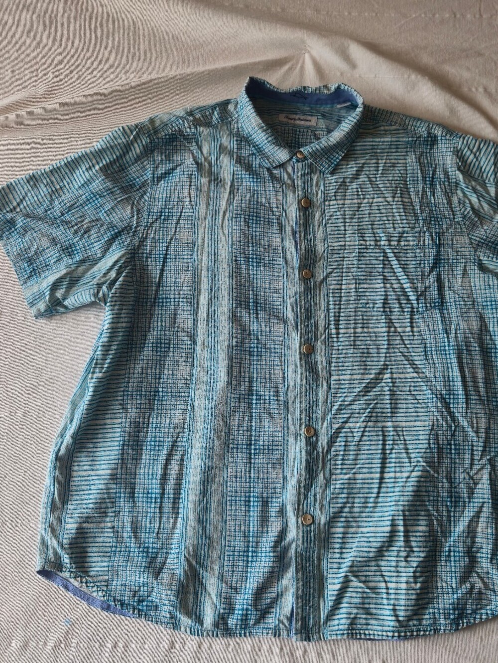 Tommy Bahama Men's Silk Button-Up Green Shirt Size XXL
